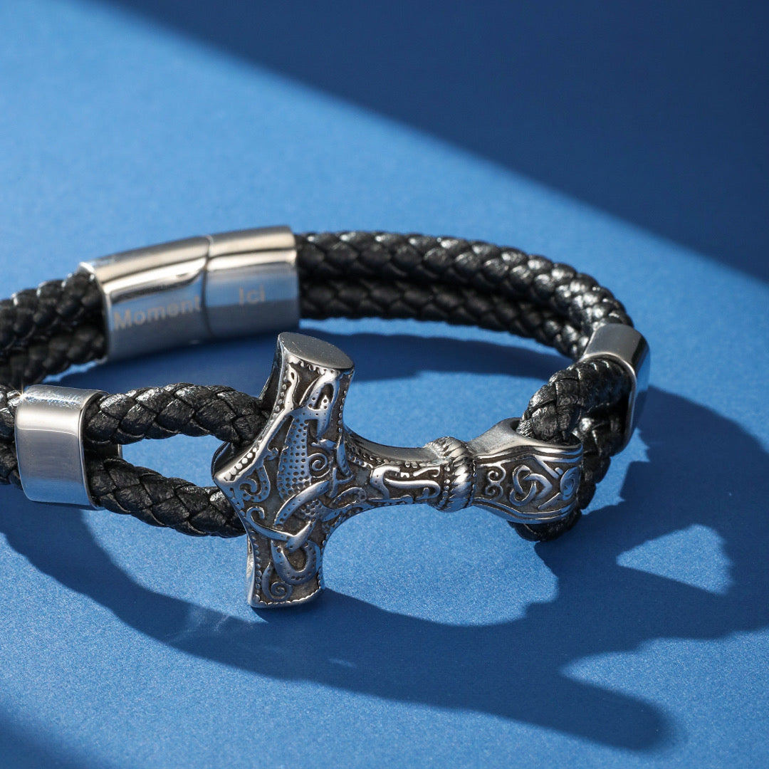 Men's Leather Anchor Bracelet – Nordic Protection