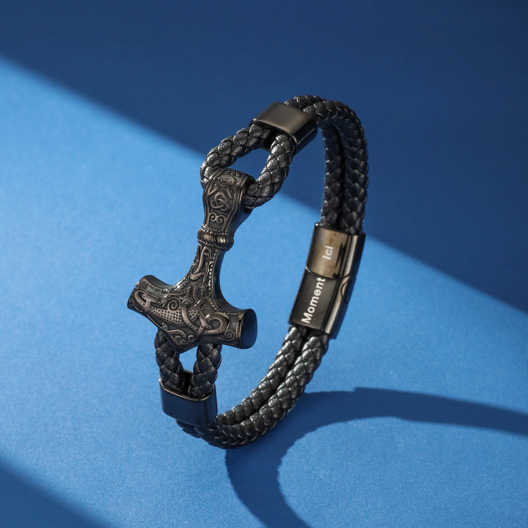 Men's Leather Anchor Bracelet – Nordic Protection