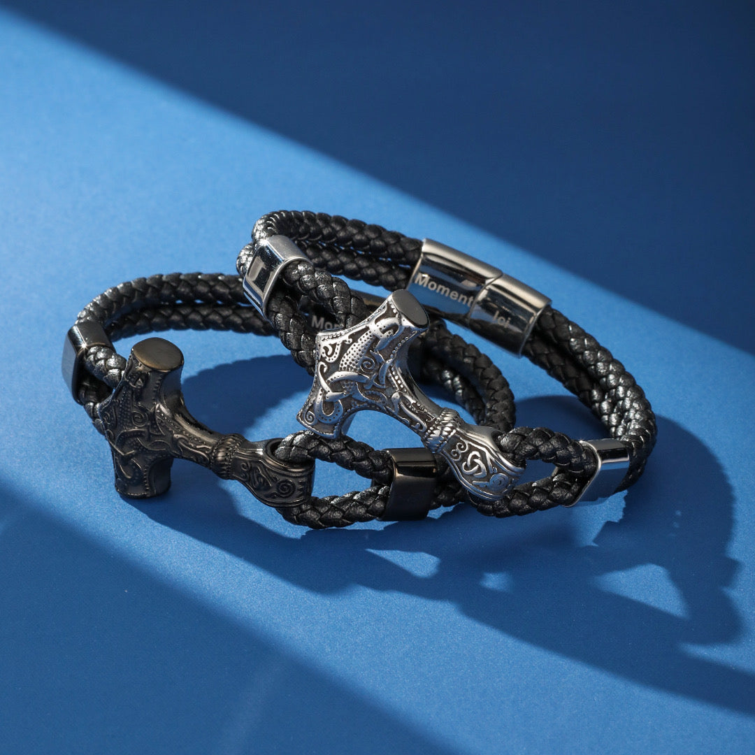 Men's Leather Anchor Bracelet – Nordic Protection