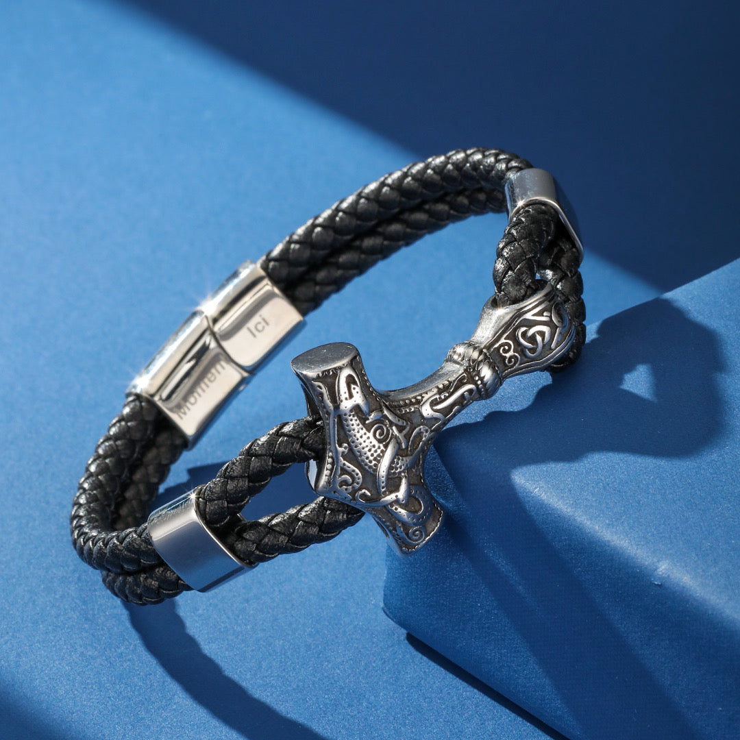 Men's Leather Anchor Bracelet – Nordic Protection