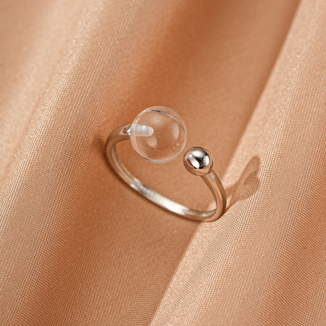 Rock Crystal Ring – Sphere of Light, Silver