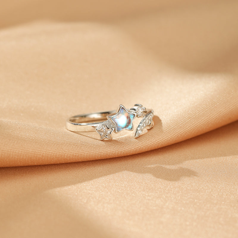 Bague Pierre de Lune – Lueur Mystérieuse, Argent Plaqué Or