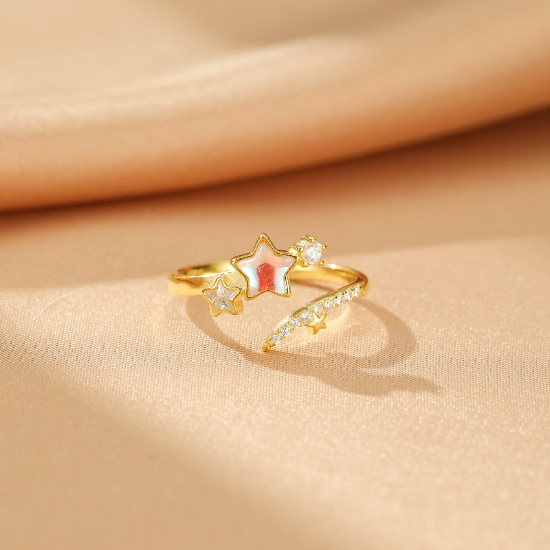 Bague Pierre de Lune – Lueur Mystérieuse, Argent Plaqué Or