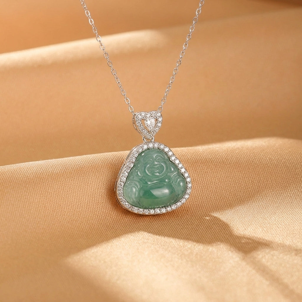 Collier Jadéite – Bouddha de Sérénité, Argent