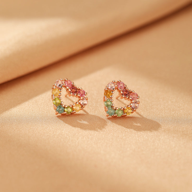 Boucles d'Oreilles Tourmalines – Reflet du Cœur Caché, Argent