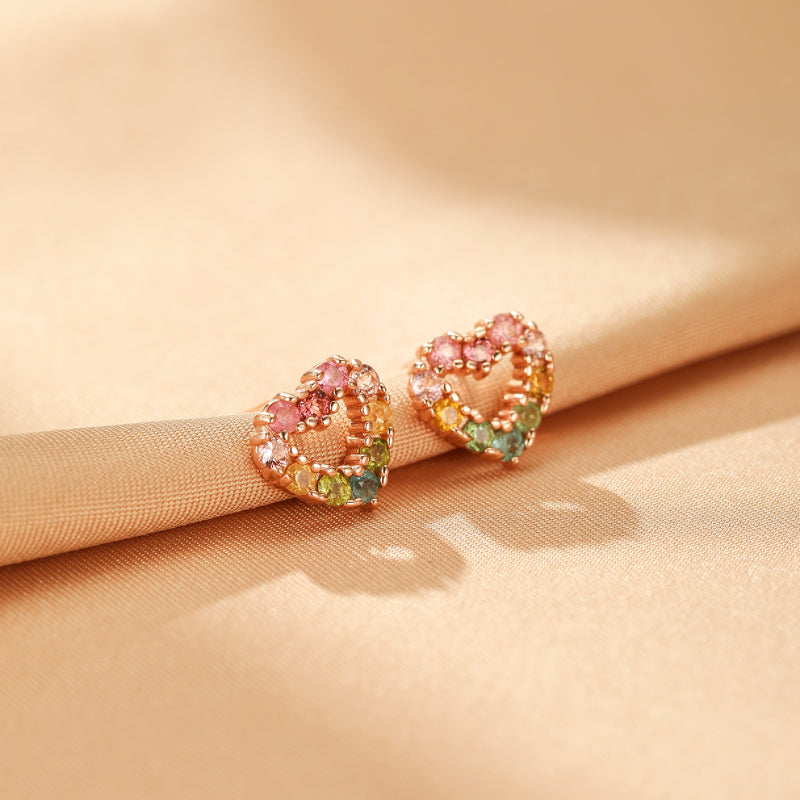 Boucles d'Oreilles Tourmalines – Reflet du Cœur Caché, Argent