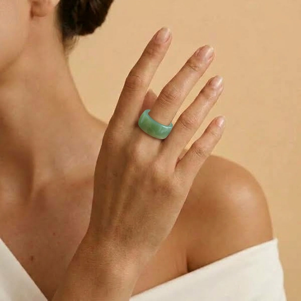 Bague Jade Néphrite – Éclat des Songes