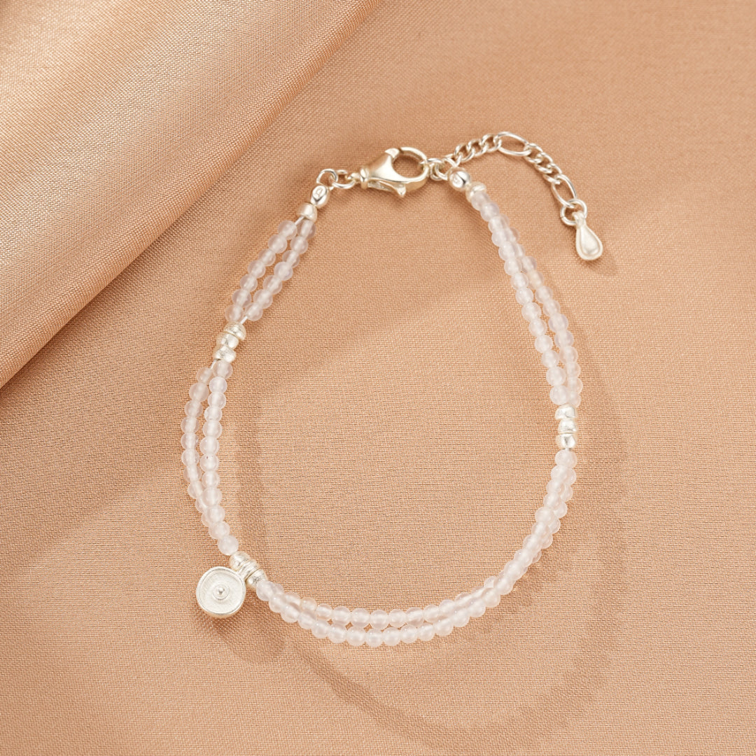 Bracelet Cristal de Roche – Goutte Discrète, Argent