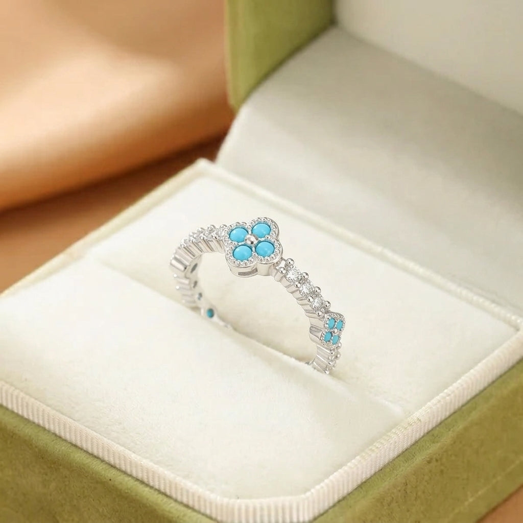 Turquoise Ring – Luminous Clover, Silver