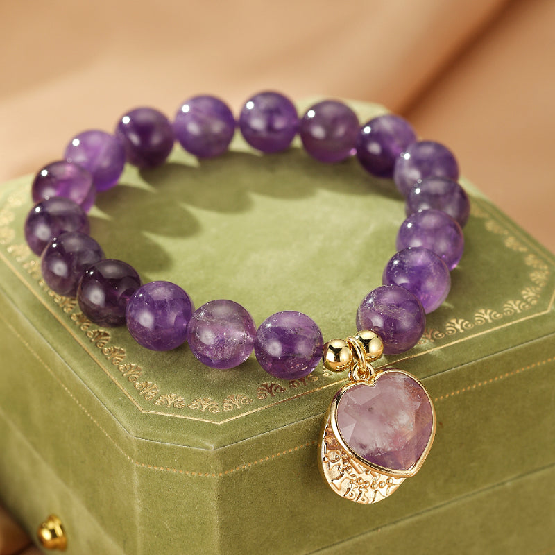 Bracelet Améthyste – Cœur de Royauté