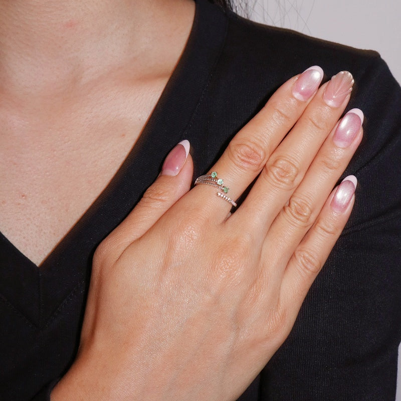 Emerald Ring – Secret Garden, Silver