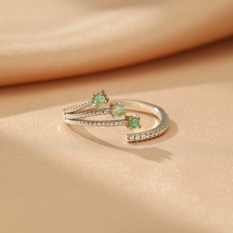 Emerald Ring – Secret Garden, Silver