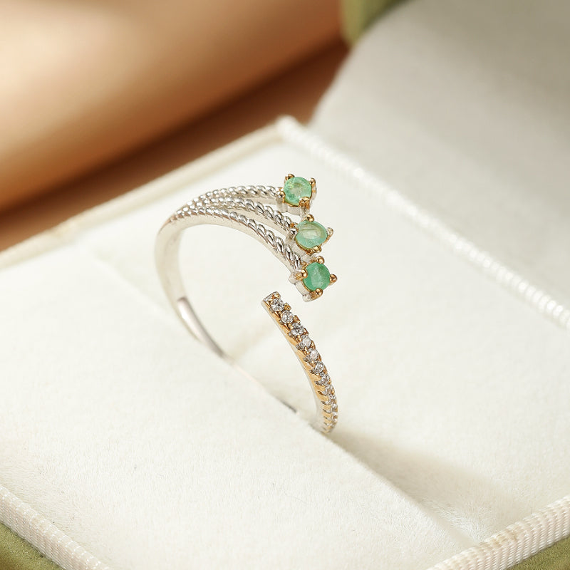 Emerald Ring – Secret Garden, Silver