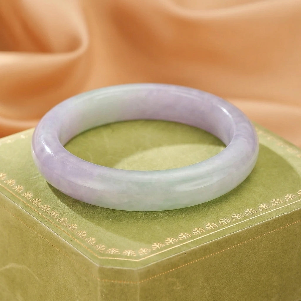 Bracelet Jonc Jade Violet – Cœur de Brume