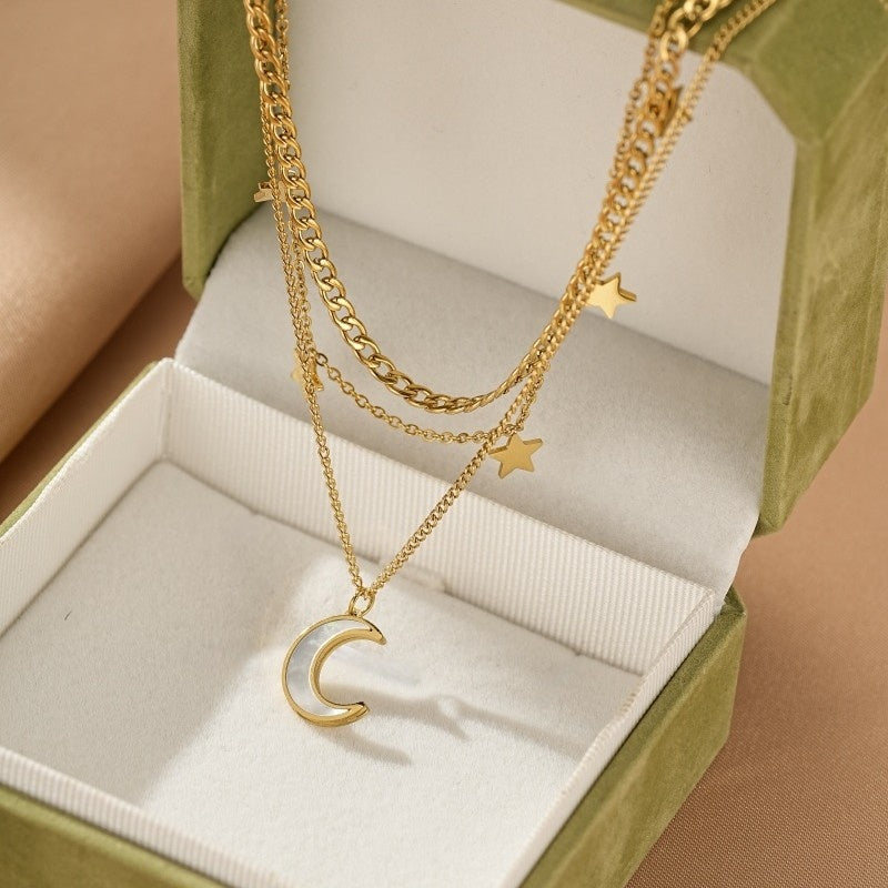 Mother-of-Pearl Moon Necklace – Night Veil