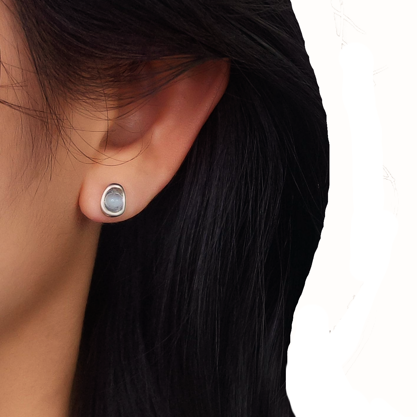 Boucles d'oreilles Aigue marine – Douce Vague, Argent