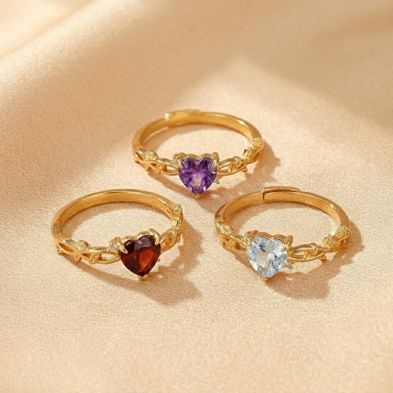 Bague Améthyste – Cœur Mystique, Argent