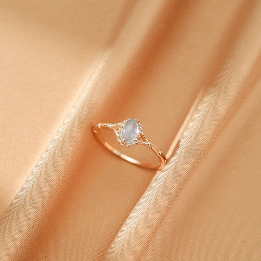 Bague Aigue marine – Bienveillance Céleste, Argent