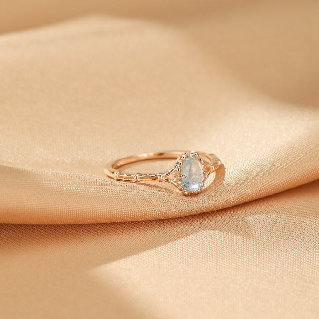 Bague Aigue marine – Bienveillance Céleste, Argent