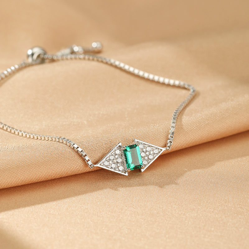 Emerald Bracelet – Royal Brilliance, 925 Silver