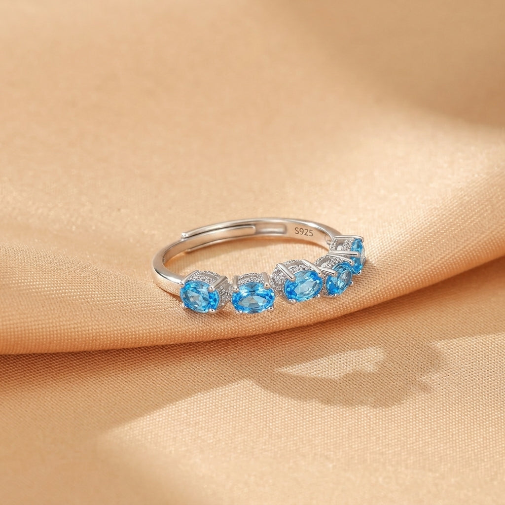 Bague Topaze – Oasis Céleste, Argent