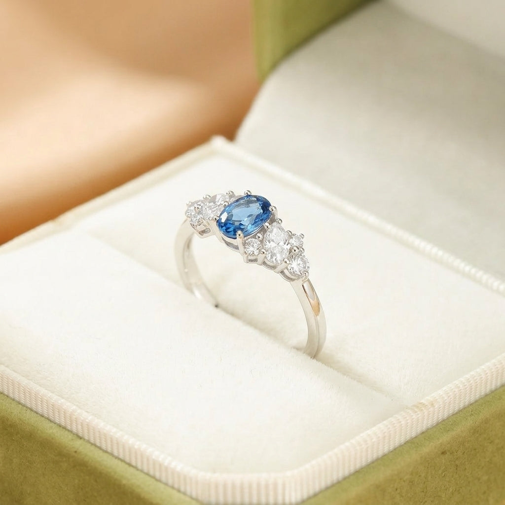 Bague Topaze Bleue – Éclat Bleu, Argent