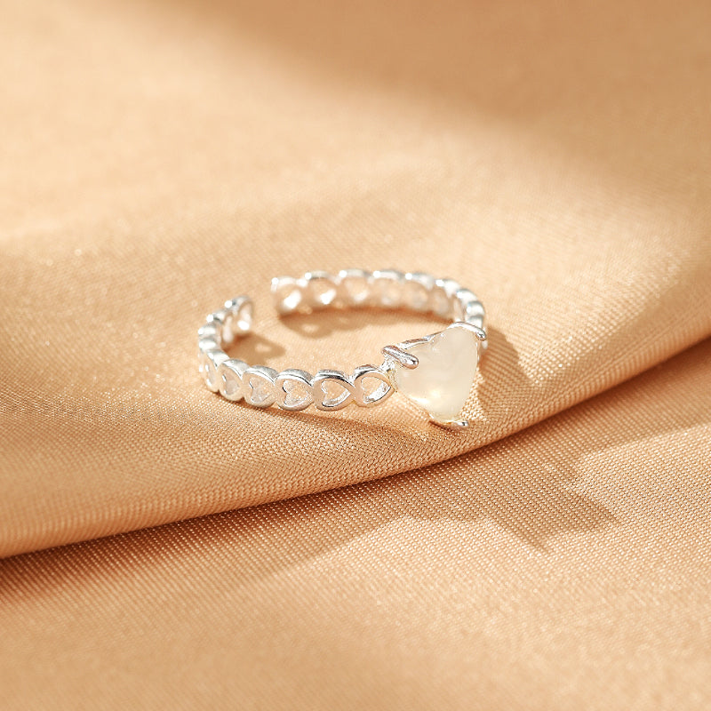 Bague Cristal de Roche et Quartz Rose – Nuit Apaisante, Argent