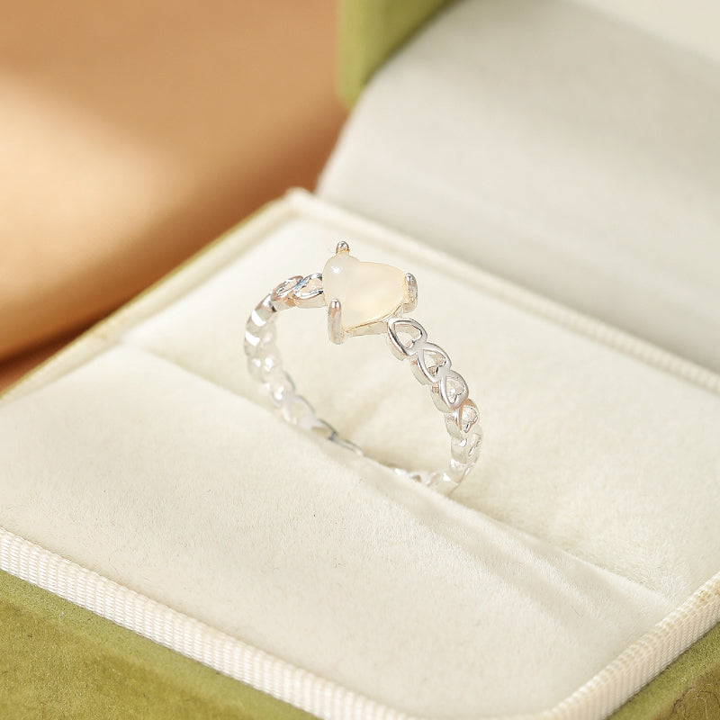Bague Cristal de Roche et Quartz Rose – Nuit Apaisante, Argent
