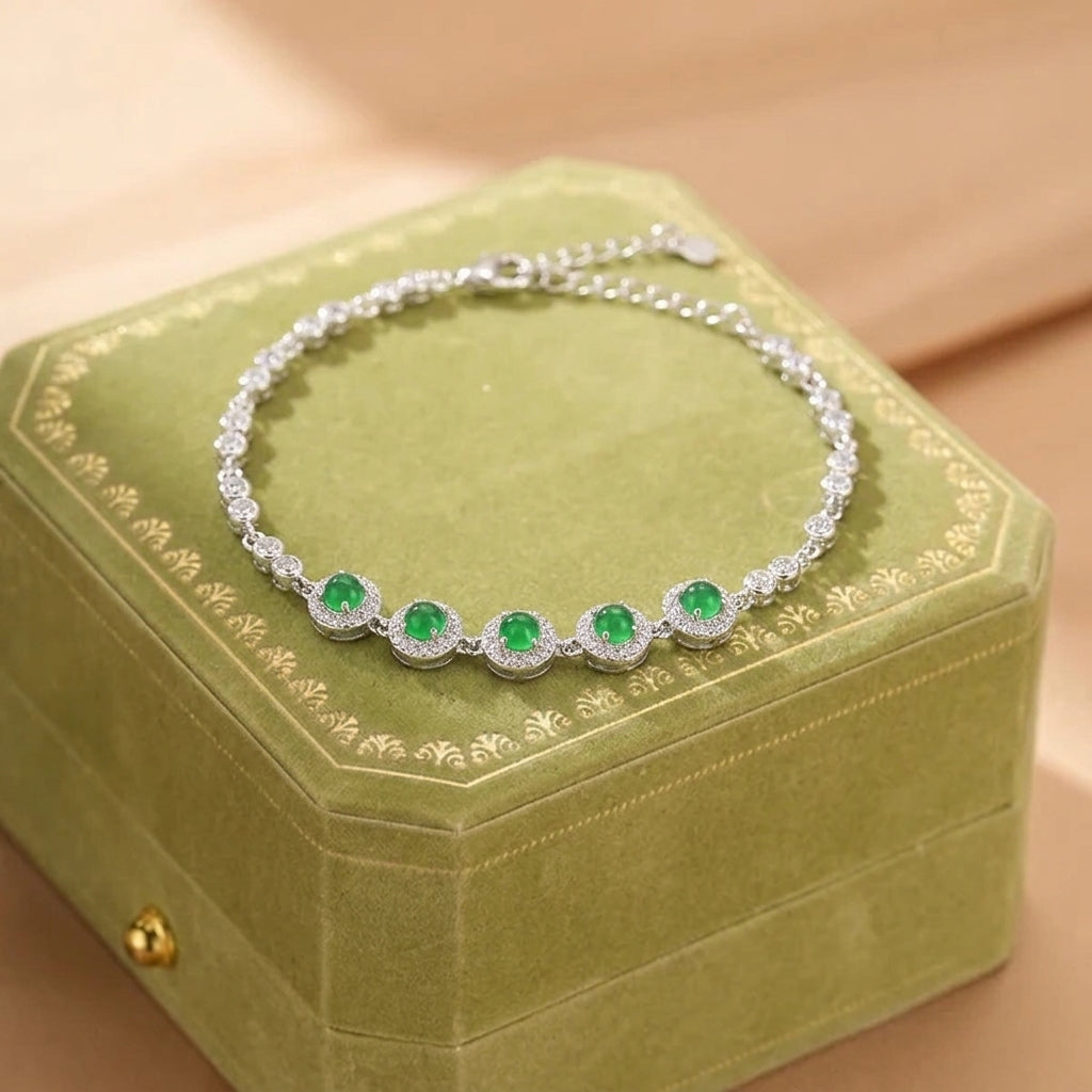 Bracelet Jadeïte – Source de Vie, Argent