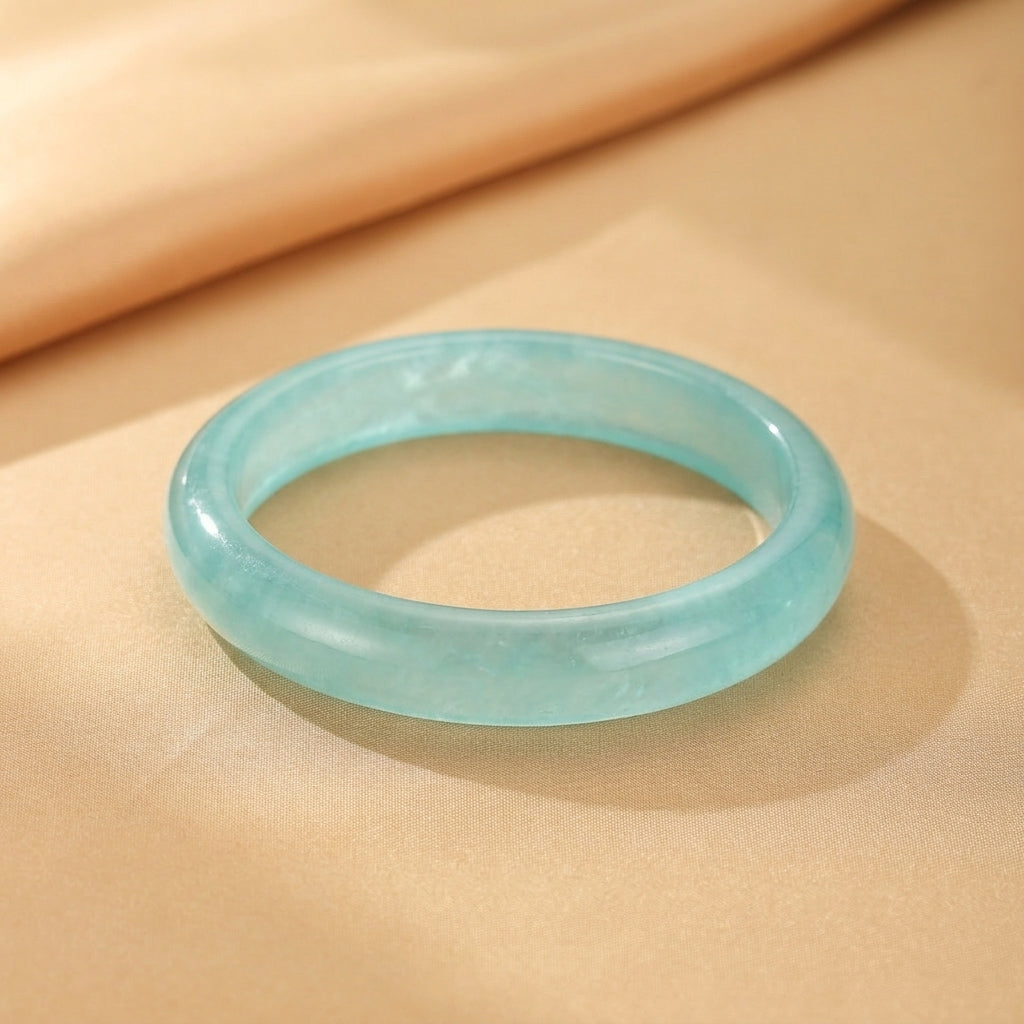 Bracelet Jonc Jade Bleu – Brise Céleste