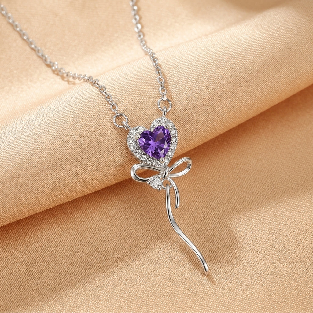 Collier Pierres fines multicolores – Cœur Enchanté, Argent plaqué Or 18k