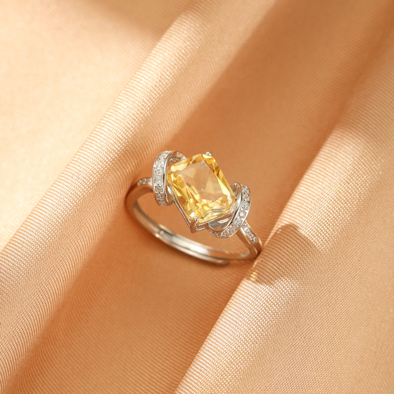 Bague Citrine – Secret de Lumière, Argent