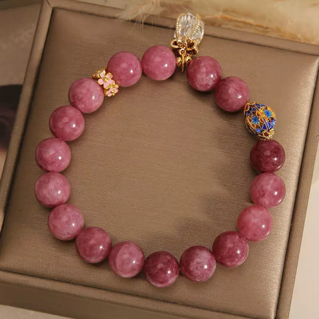 Bracelet Tourmaline Rose et Cristal de Roche – Éveil du Cœur
