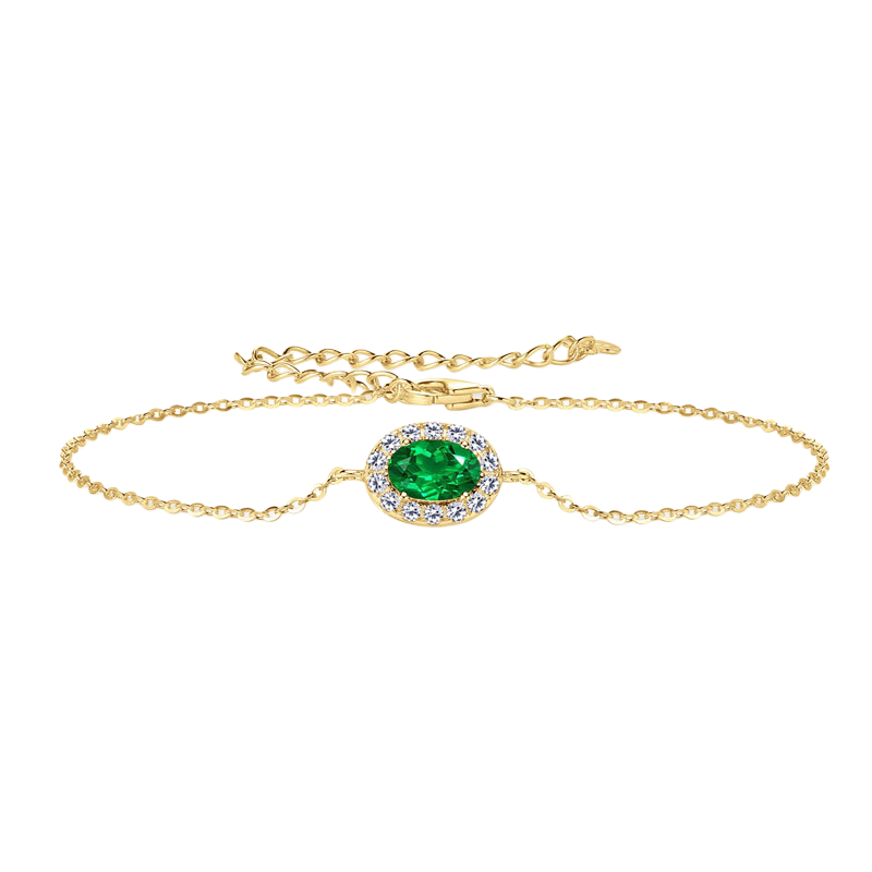 Emerald Bracelet – Breath of Nature, Gold Plated Silver