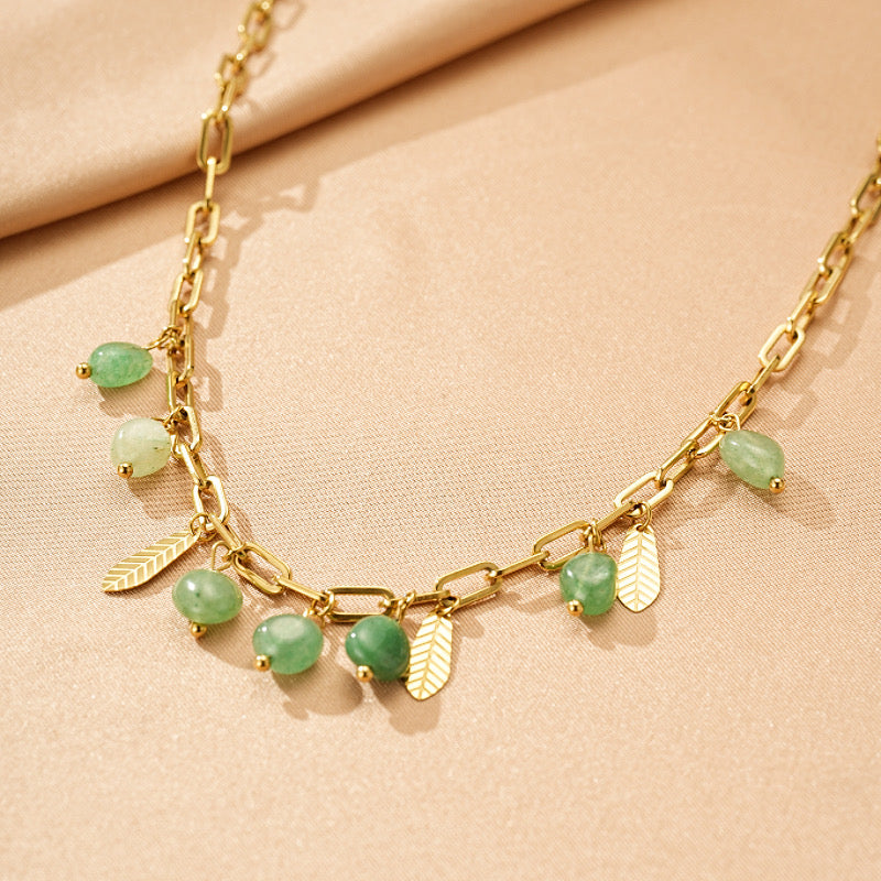 Collier Améthyste et Aventurine – Rayonnement Naturel