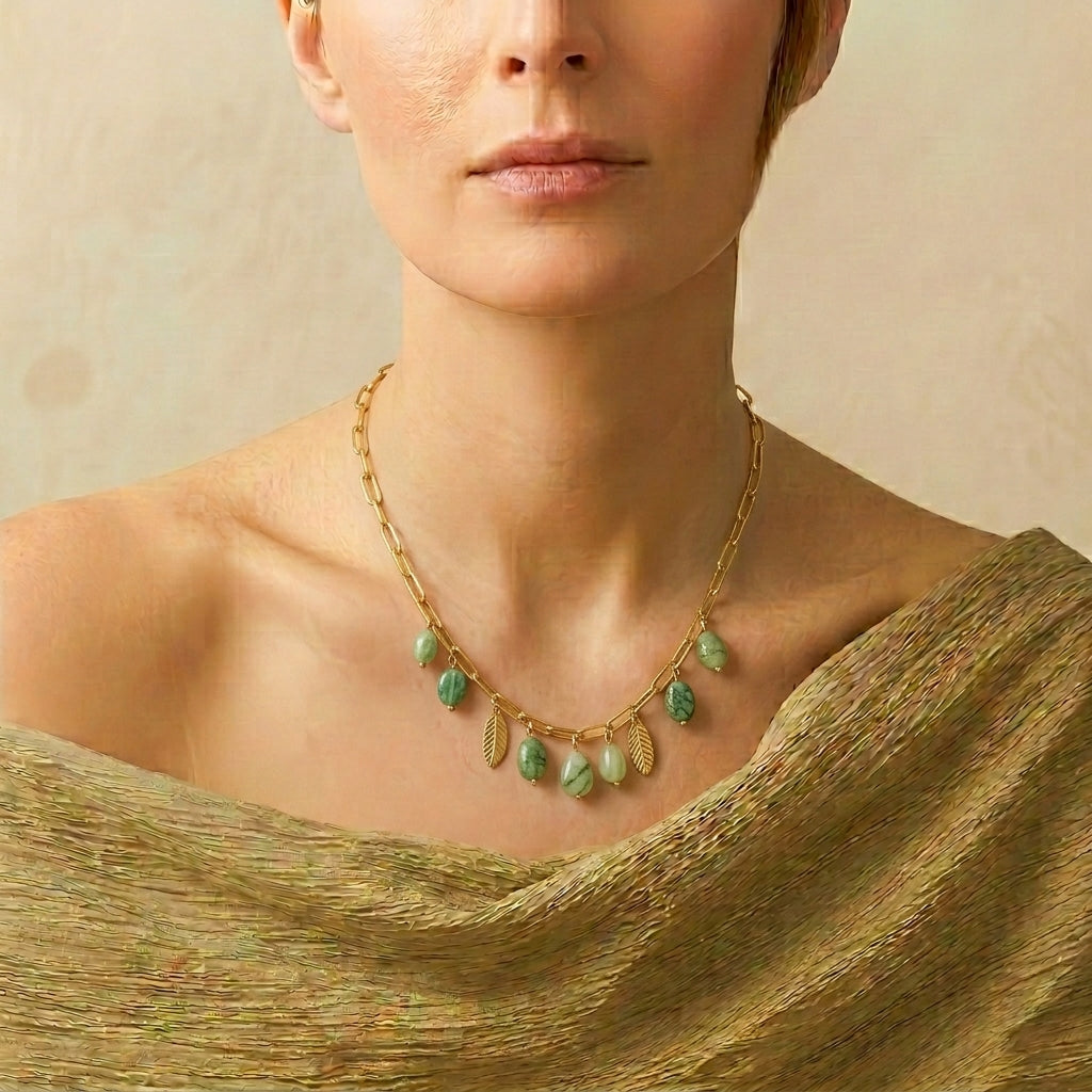 Collier Améthyste et Aventurine – Rayonnement Naturel
