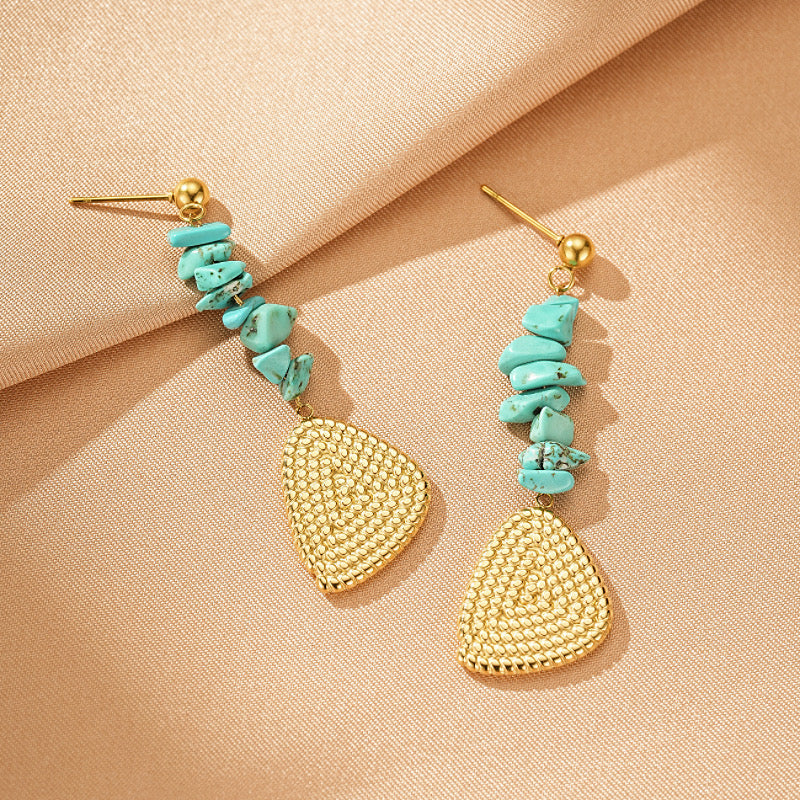 Boucles d'Oreilles Pendantes Turquoise – Éclat Bohème