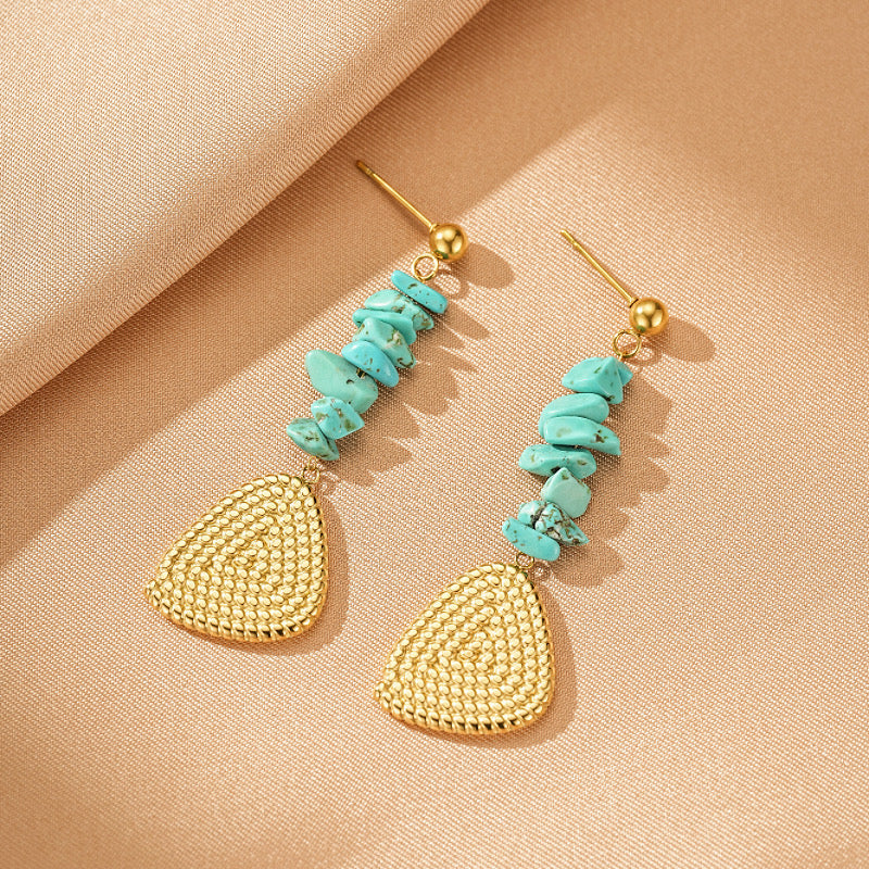 Boucles d'Oreilles Pendantes Turquoise – Éclat Bohème