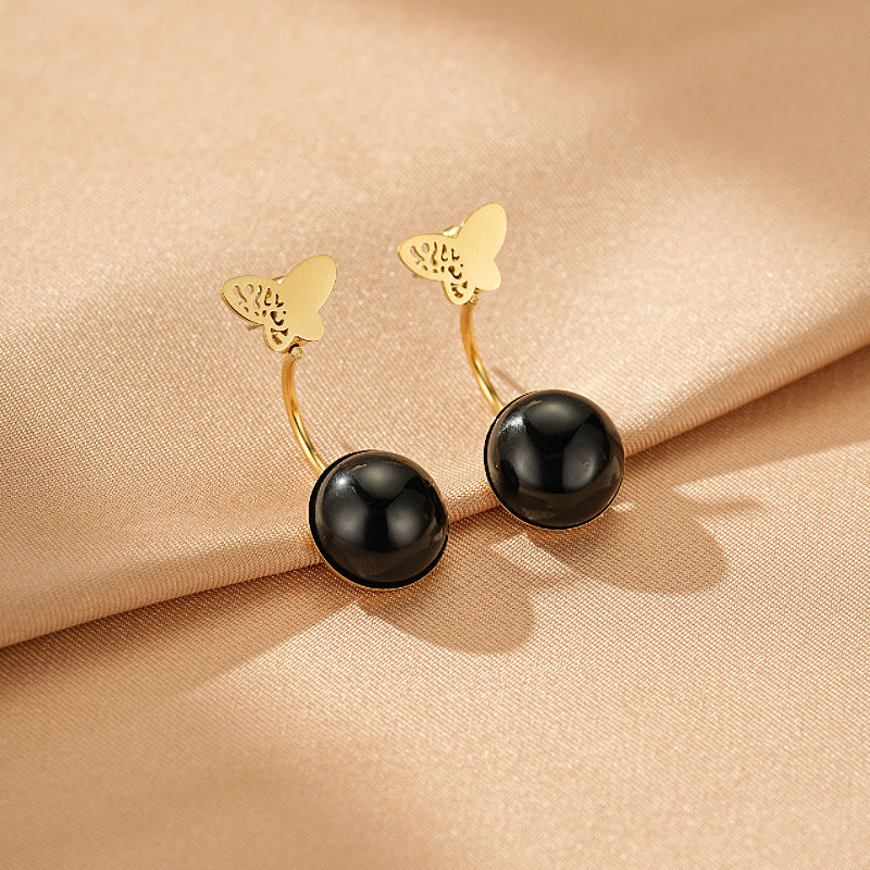 Obsidian Earrings – Butterfly Shimmer