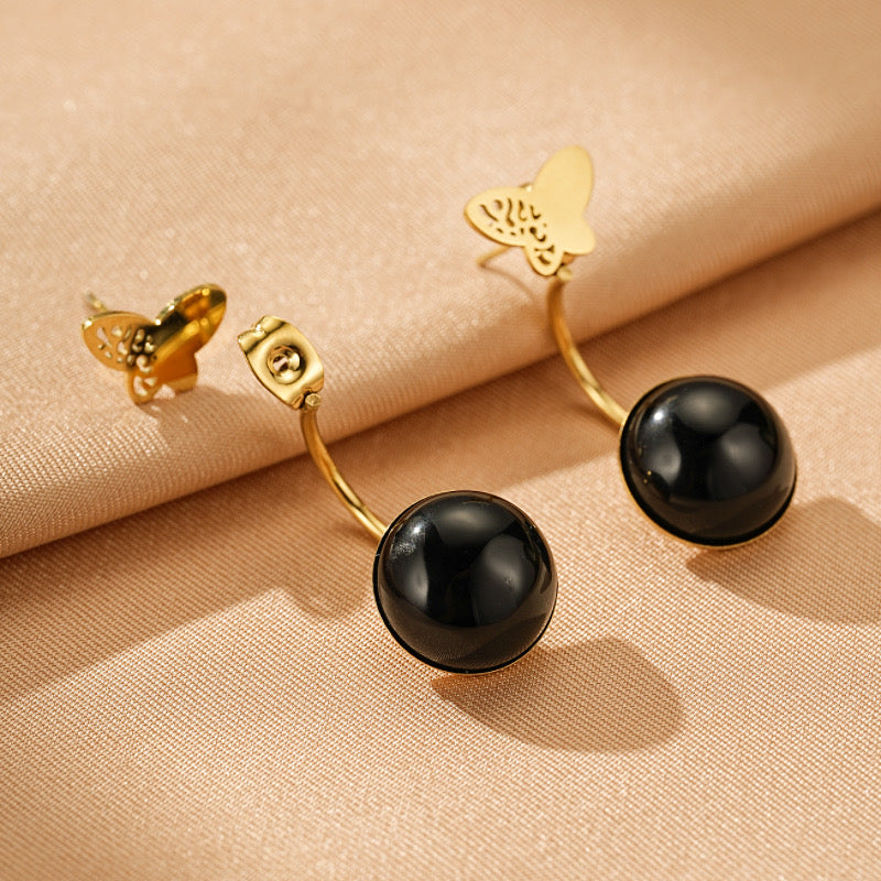 Obsidian Earrings – Butterfly Shimmer