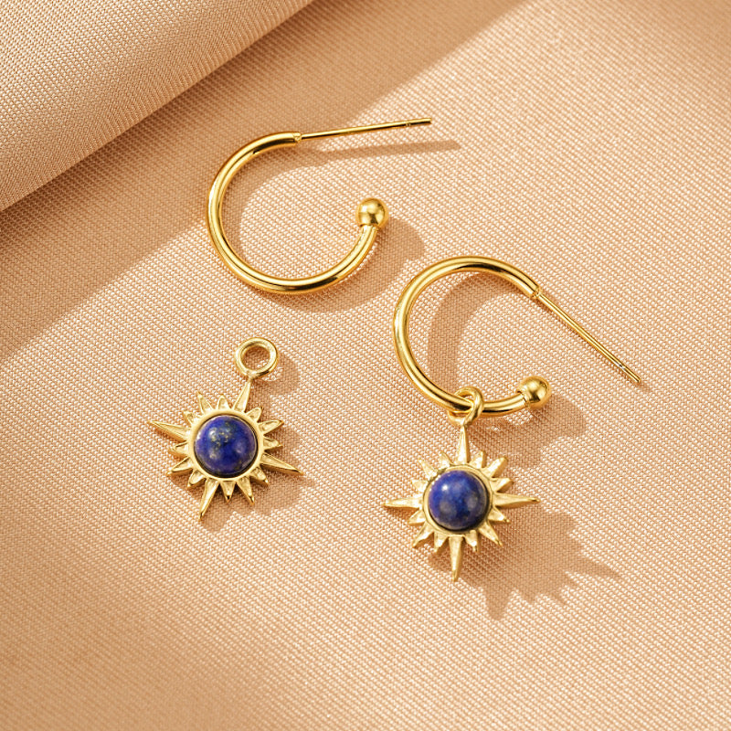 Boucles d'Oreilles Aventurine / Lapis Lazuli – Clarté Céleste