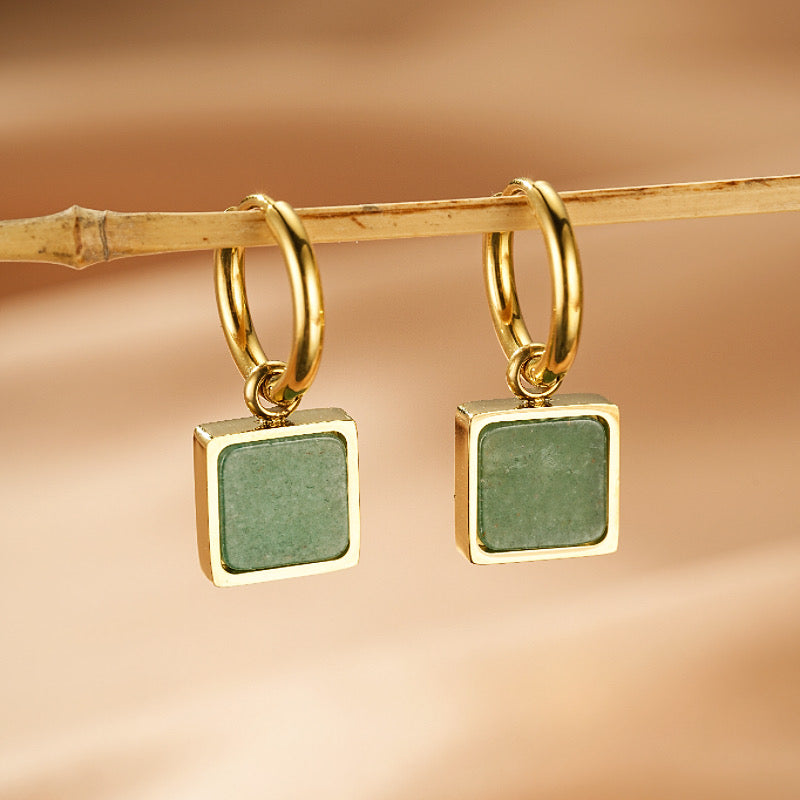 Boucles d'Oreilles Aventurine – Éclat Vital