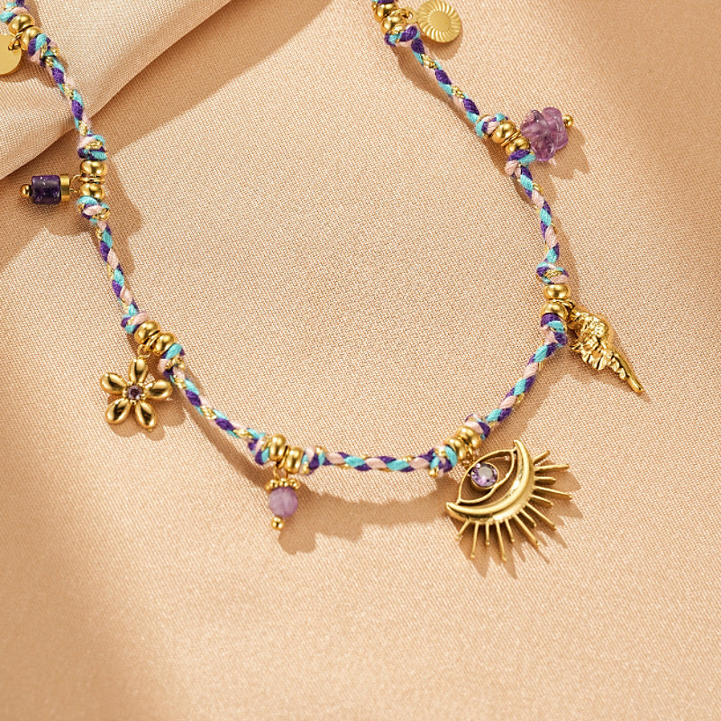 Amethyst and Tourmaline Necklace – Protective Gaze