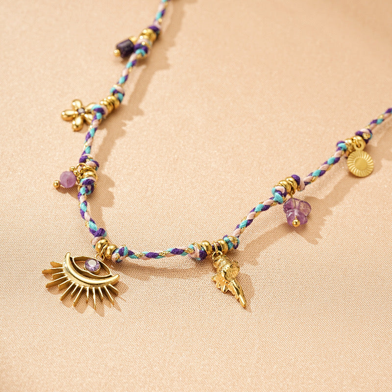Amethyst and Tourmaline Necklace – Protective Gaze