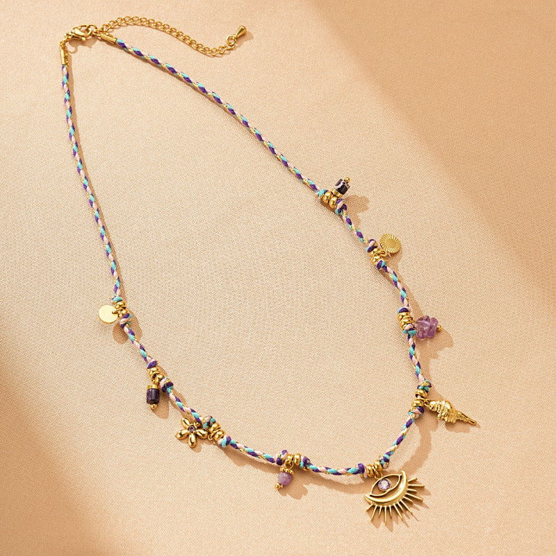 Amethyst and Tourmaline Necklace – Protective Gaze