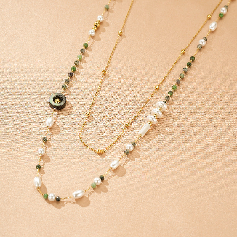 Collier Tourmaline et Perle – Fraîcheur Naturelle