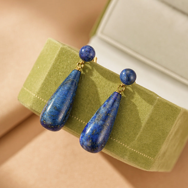 Boucles d'Oreilles Lapis Lazuli – Ciel Étoilé