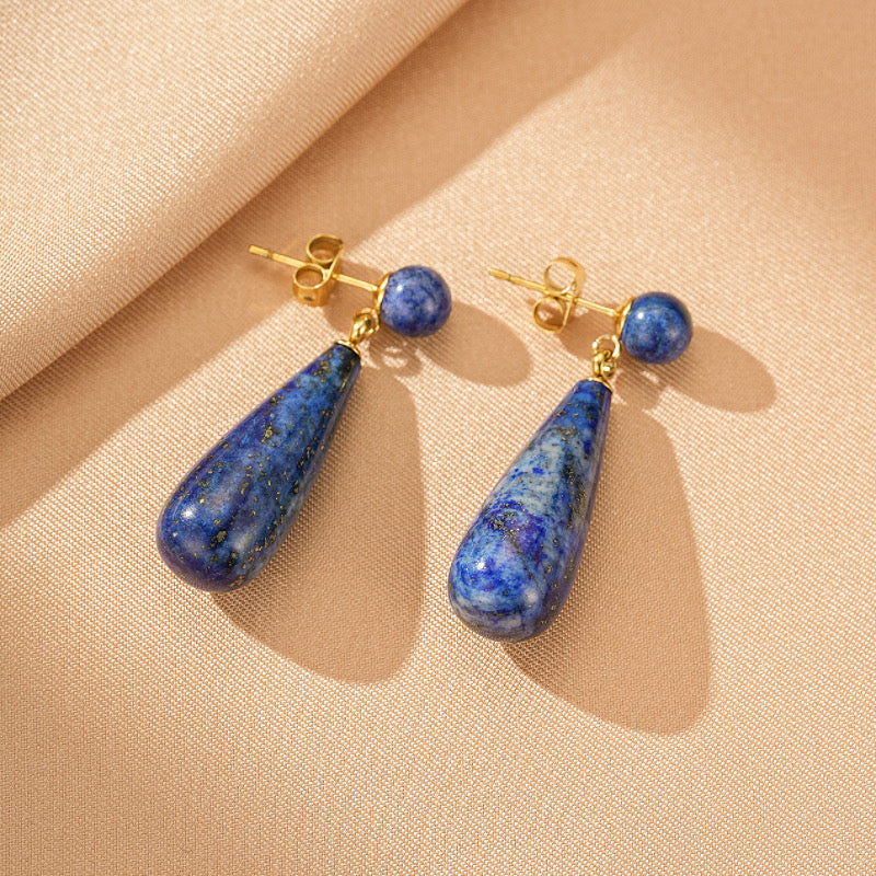 Boucles d'Oreilles Lapis Lazuli – Ciel Étoilé