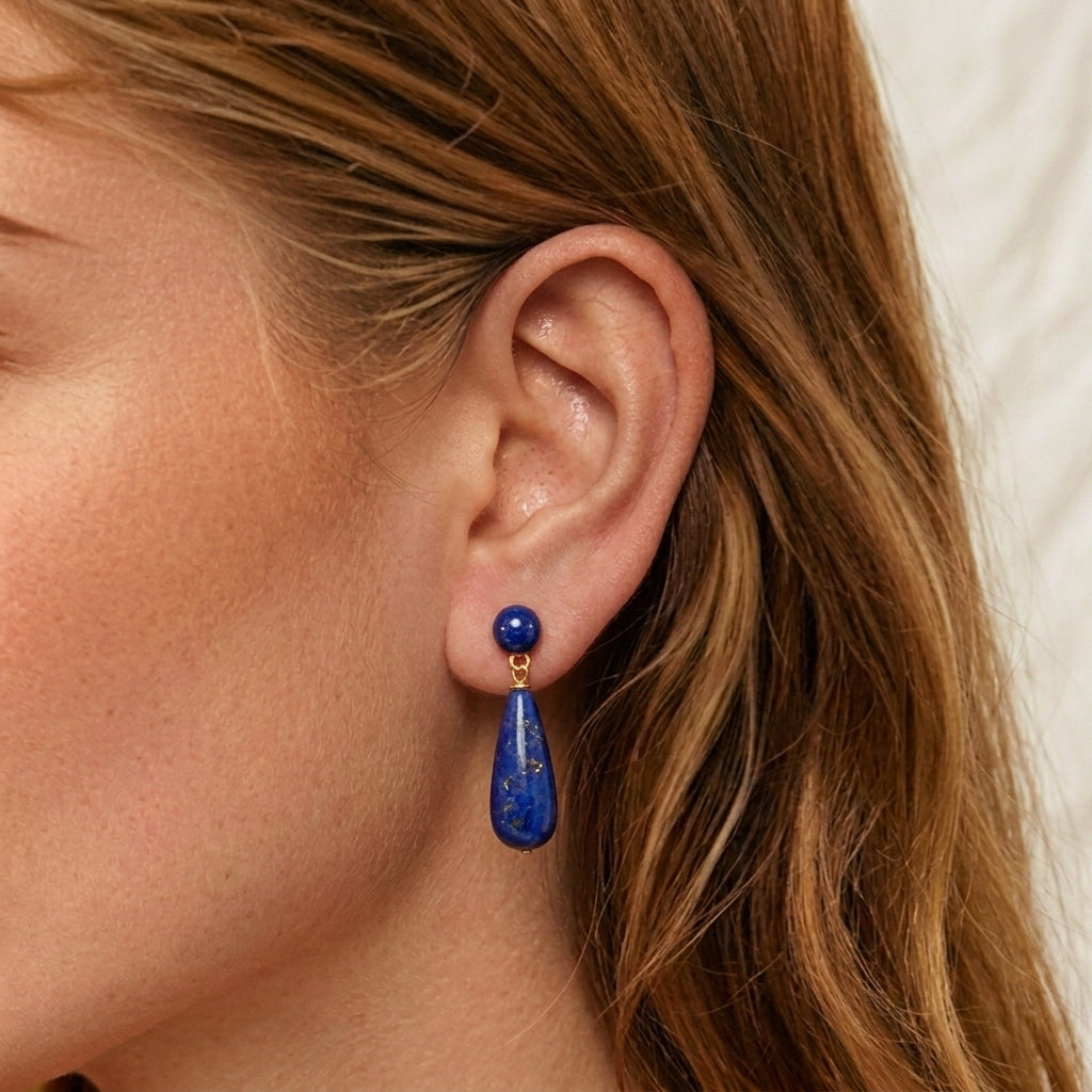 Boucles d'Oreilles Lapis Lazuli – Ciel Étoilé
