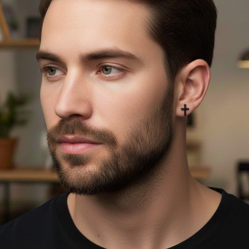 Men's Cross Earring - Urban Faith